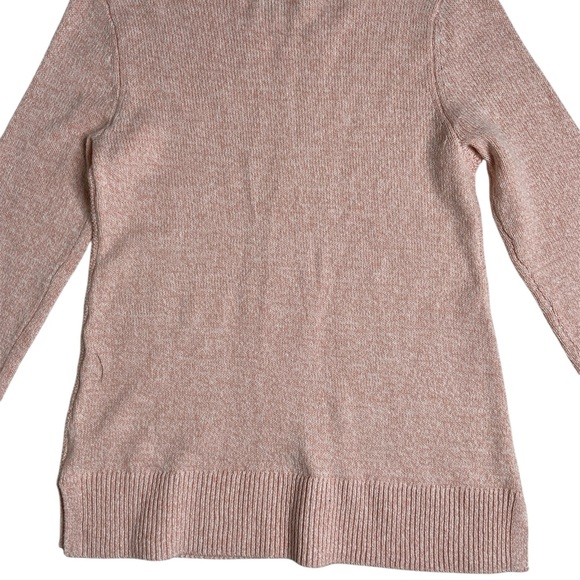 Karen Scott Tea Rose Pink Center Cable Pullover Sweater Size Medium - Picture 3 of 9
